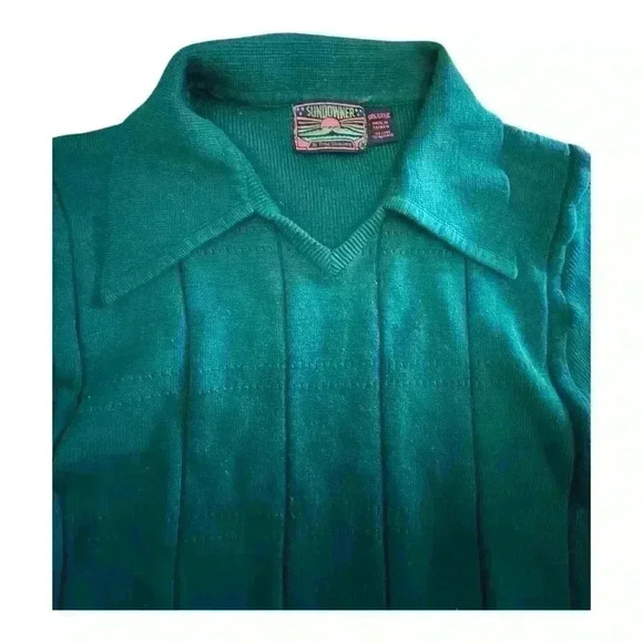 Vintage Sundowner‎ by Erika Strasberg Green Knit Sweater - Size M - Picture 2 of 5